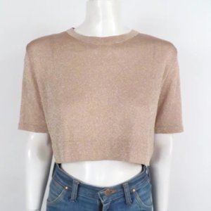 Low Classic Sparkly Nude Crop Top